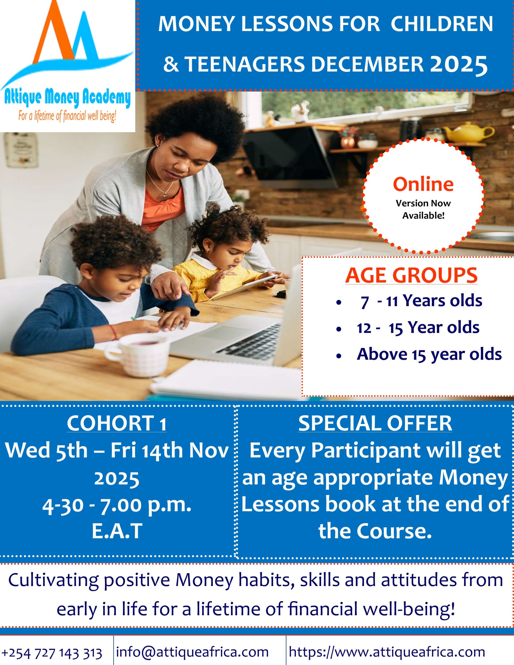 Money Lessons for Children &Teenagers Online Boot Camp – Attique
